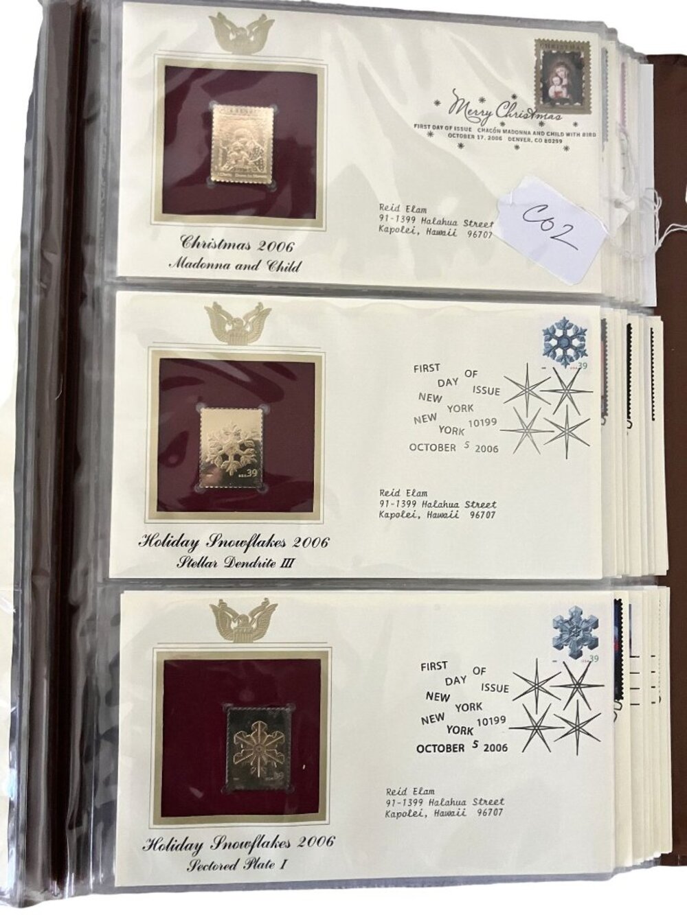 22k Gold Coated Holiday 2006 First Day Issue Stamps Bundle